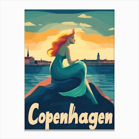 Aihrgdesign A Retro Travel Poster For Copenhagen Featuring Th 8a327d0a Bed3 43fd Aa53 E92c04390af2 1 Canvas Print