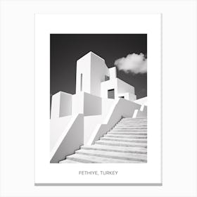 Poster Of Ibiza, Spain, Photography In Black And White 2 Canvas Print