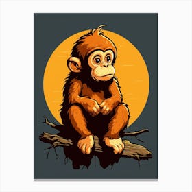 Thinker Monkey Lofi Style 5 Canvas Print