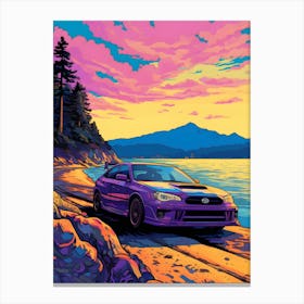 Subaru Impreza Wrx Sti Ghibli Style Canvas Print