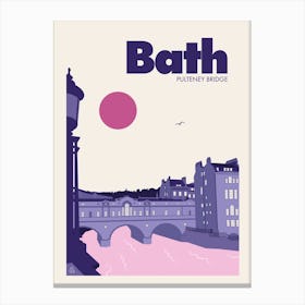 Bath City Print (Purple) Canvas Print