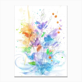 Watercolor Flowers Abstract paint painting Canvas Print