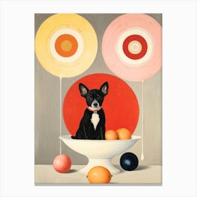 Dog In A Bowl Canvas Print