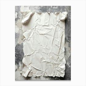 Crumpled White Sheet Of Old Cardboard Paper With Crumpled Texture Closeup Retro Style Pattern Embos (2) Canvas Print