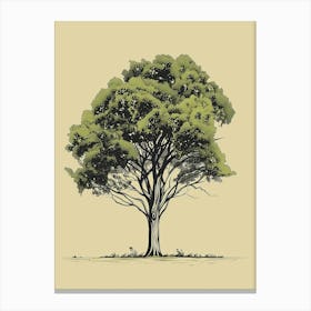Lime Tree Minimalistic Drawing 1 Canvas Print