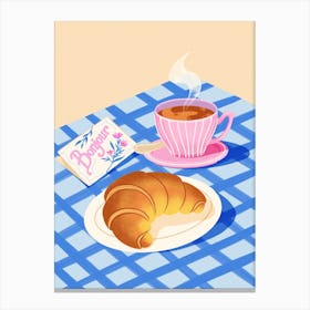 Croissant and Coffee Canvas Print