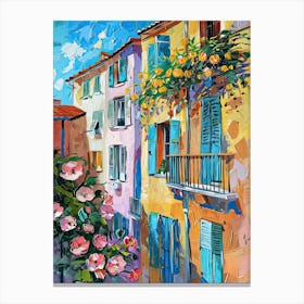 Balcony Painting In Cannes 3 Canvas Print