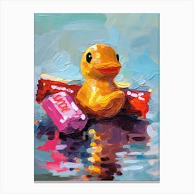 A Yellow Rubber Duck Oil Painting 1 Canvas Print