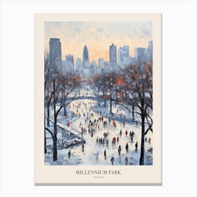 Winter City Park Poster Millennium Park Chicago 2 Canvas Print