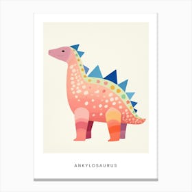 Nursery Dinosaur Art Ankylosaurus 9 Poster Canvas Print