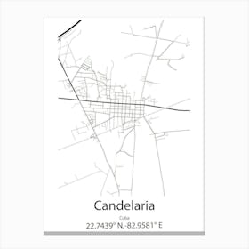 Candelaria Loxicha,Mexico Minimalist Map Canvas Print