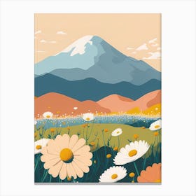 Daisies In The Mountains Canvas Print