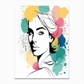 colourful matisse woman portrait Canvas Print