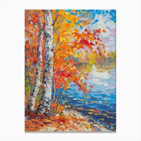 Birch Trees By The Lake 7 Canvas Print