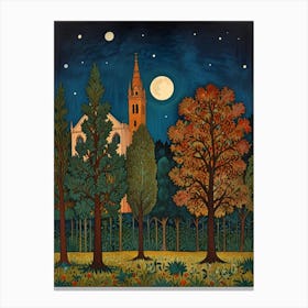 William Morris Moonlight In The Park 4 Canvas Print