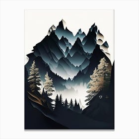 Berchtesgaden National Park Germany Cut Out Paper Canvas Print