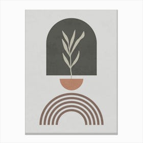 Minimalist Nature Art with Geometric Arch Canvas Print