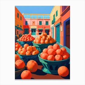 Oranges On The Street Canvas Print