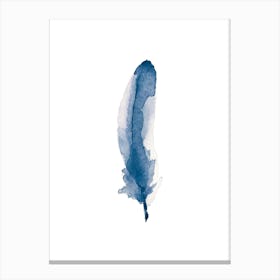 Watercolor illustration 'Blue Feather' No 105A Canvas Print