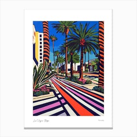 Las Vegas Stripe Nevada Matisse Style 3 Watercolour Travel Poster Canvas Print