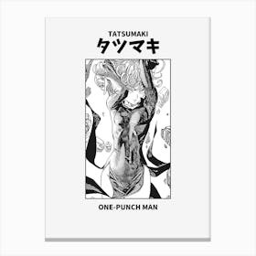 OnePunch Man Tatsumaki Black and White Canvas Print