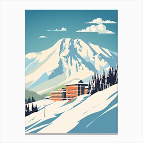 Big Sky Resort   Montana, Usa   Colorado, Usa, Ski Resort Illustration 2 Simple Style Canvas Print