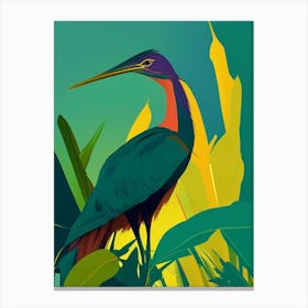 Green Heron Pop Matisse 2 Bird Canvas Print