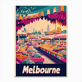 Aihrgdesign A 1970s Inspired Travel Poster For Melbourne 1 Canvas Print