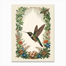 Hummingbird botanical flower beauty 5 Canvas Print