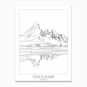 Vinson Massif Antarctica Line Drawing 8 Poster Canvas Print
