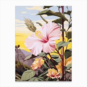 Hibiscus 2 Flower Painting Canvas Print