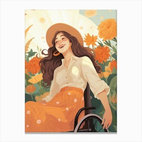 Body Positivity Sunshine Meadows Pastel Illustration 3 Canvas Print