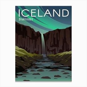 Iceland Travel Poster Canvas Print
