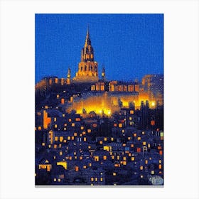 Toledo, City Us  Pointillism Canvas Print