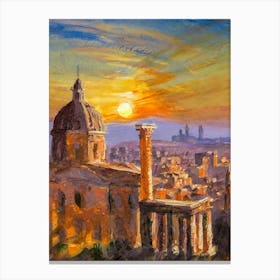 Sunset In Rome Canvas Print