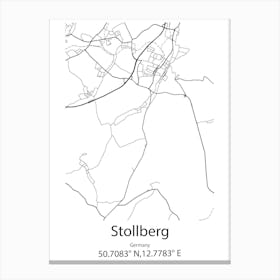 Stollberg,Germany Minimalist Map Canvas Print