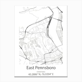 East Pennsboro,United States Minimalist Map Canvas Print