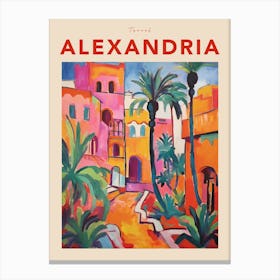 Alexandria Egypt 4 Fauvist Travel Poster Canvas Print