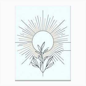 Sun With Leaves Canvas Print