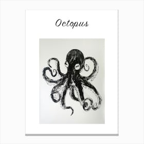 B&W Octopus Poster Canvas Print