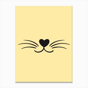 Cat With A Heart Canvas Print