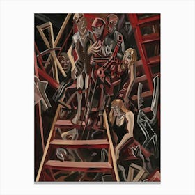 Group Of People On A Ladder Canvas Print