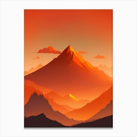 Misty Mountains Vertical Background In Orange Tone 17 Canvas Print