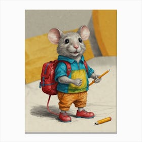 School Mouse Canvas Print