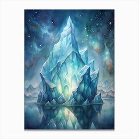 A Glowing Representation Of Underwater Icebergs Wi Canvas Print