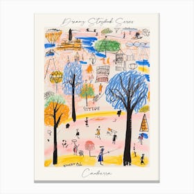 Poster Of Canberra, Dreamy Storybook Illustration 2 Canvas Print