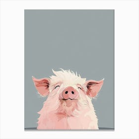 Pig On Grey Canvas Print