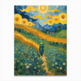 Sunflowers In The Field Canvas Print