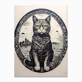 Cat In The City Canvas Print