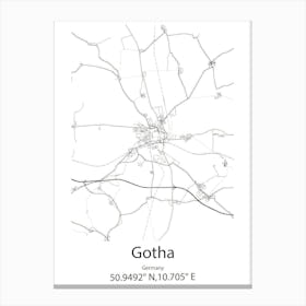 Gotha,Germany Minimalist Map Canvas Print